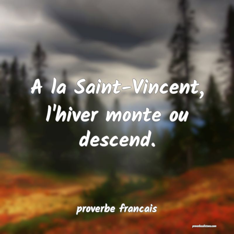 A la SaintVincent, l'hiver monte ou descend....