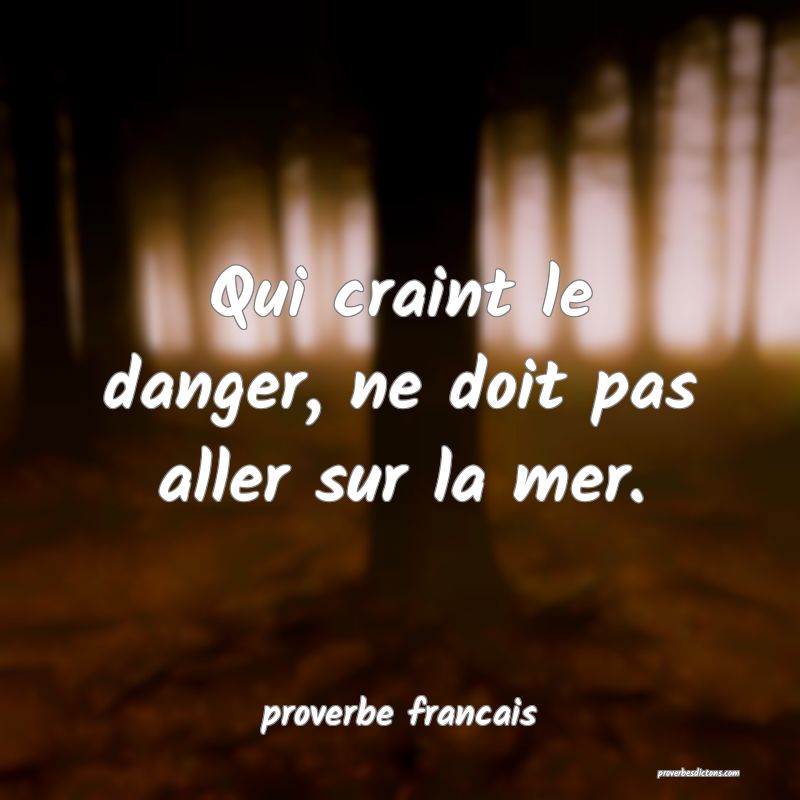 Qui Craint Le Danger Ne Doit Pas Aller Sur La Mer