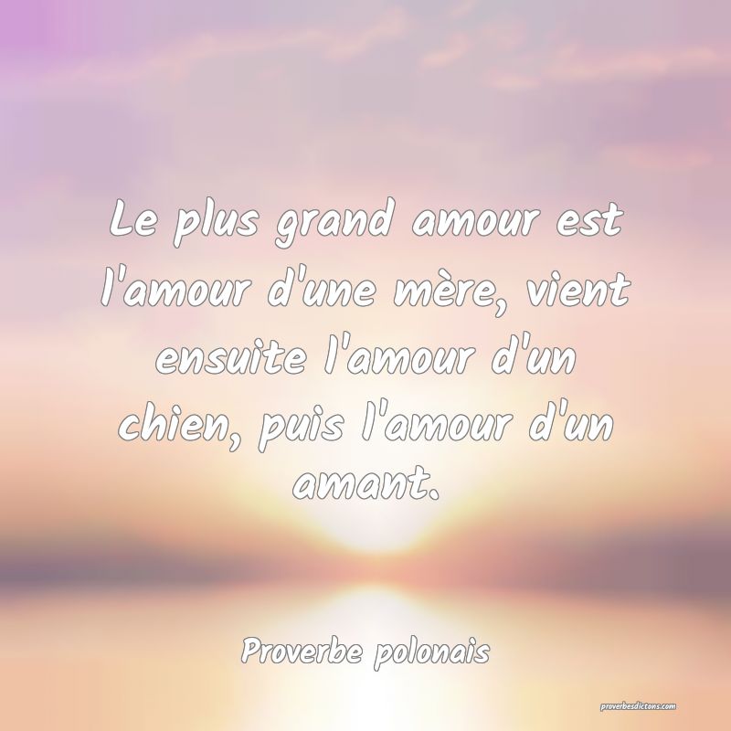 Proverbe polonais - Le plus grand amour est l'amou ... 