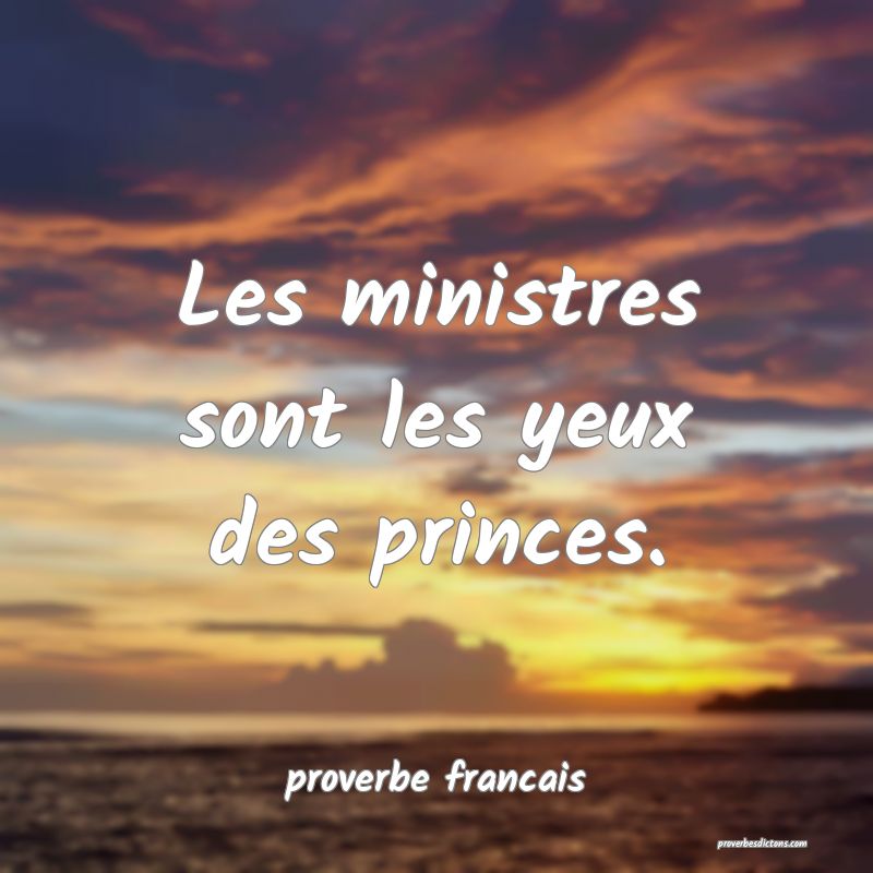 Les ministres sont les yeux des princes.