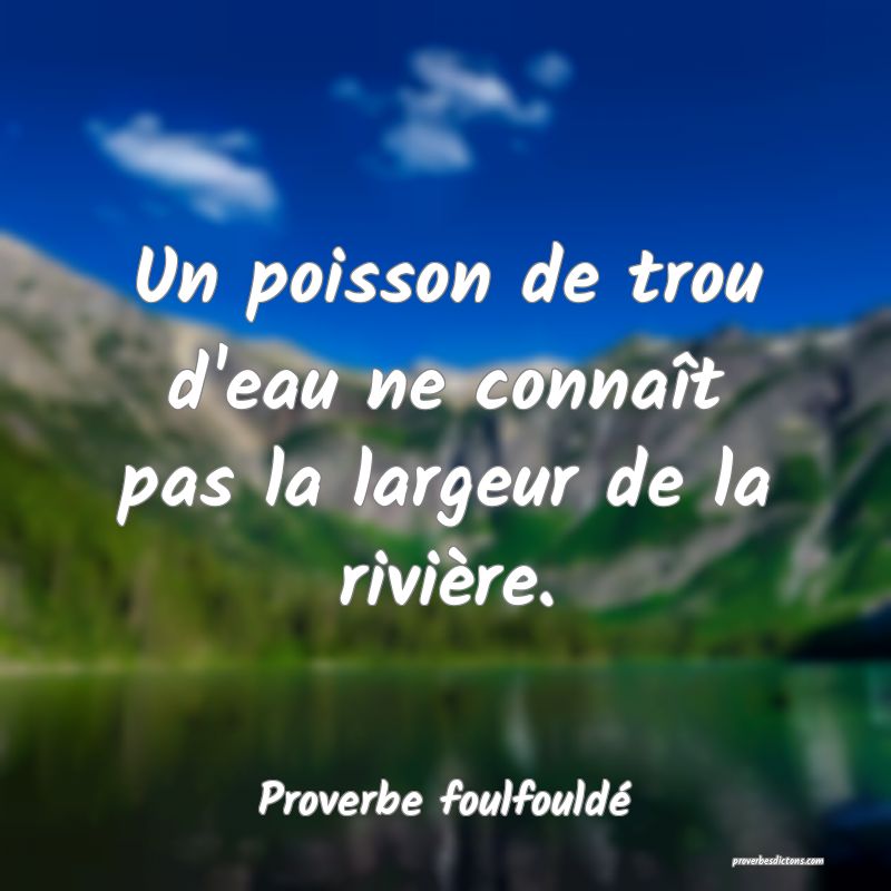 Un Poisson De Trou D Eau Ne Connait Pas La Largeu