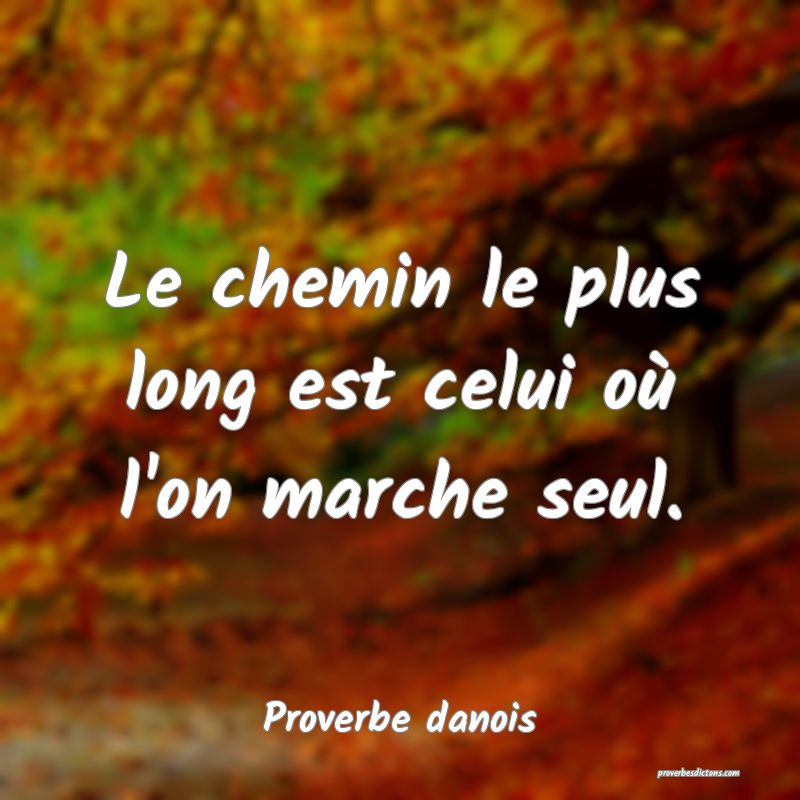 Le chemin le plus long est celui où l�on marche s&hellip;