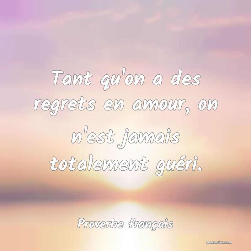 Tant Qu On A Des Regrets En Amour On N Est Jamais