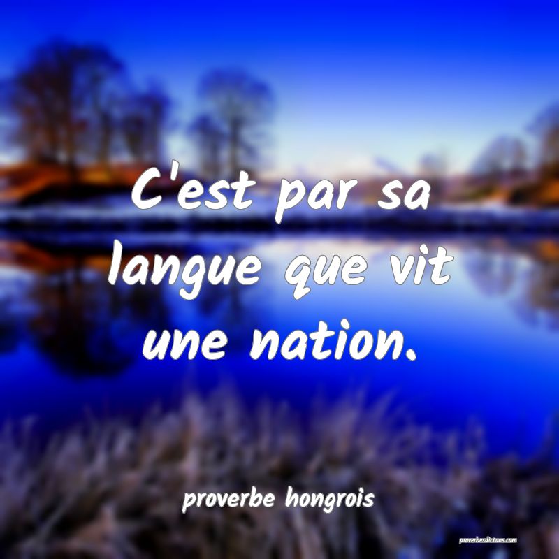 proverbe hongrois -  C'est par sa langue que vit u ... 