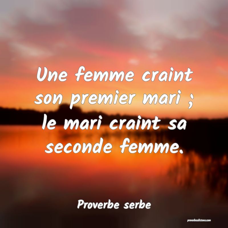 Une femme craint son premier mari ; le mari craint&hellip;