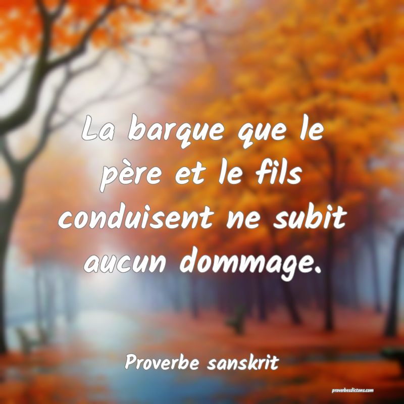 La barque que le père et le fils conduisent ne subit aucun dommage.