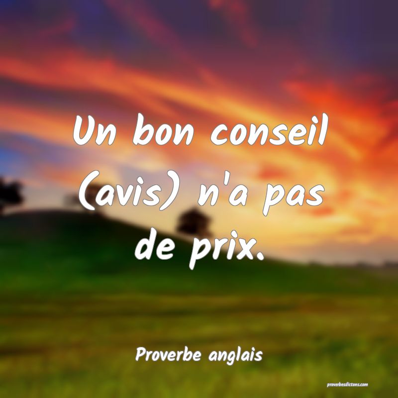 A bon conseil on ne trouve pas de prix....