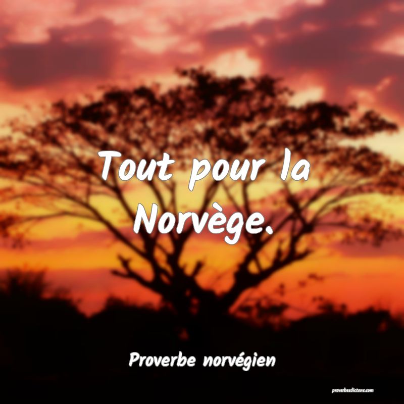  Tout pour la Norvège.