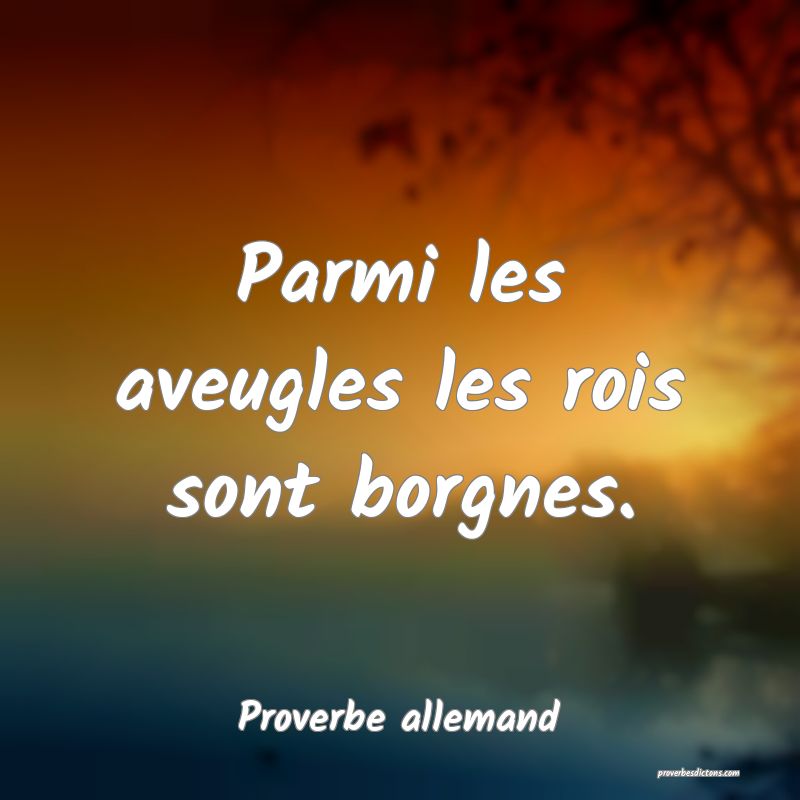 Au Pays Des Aveugles Le Borgne Est Roi