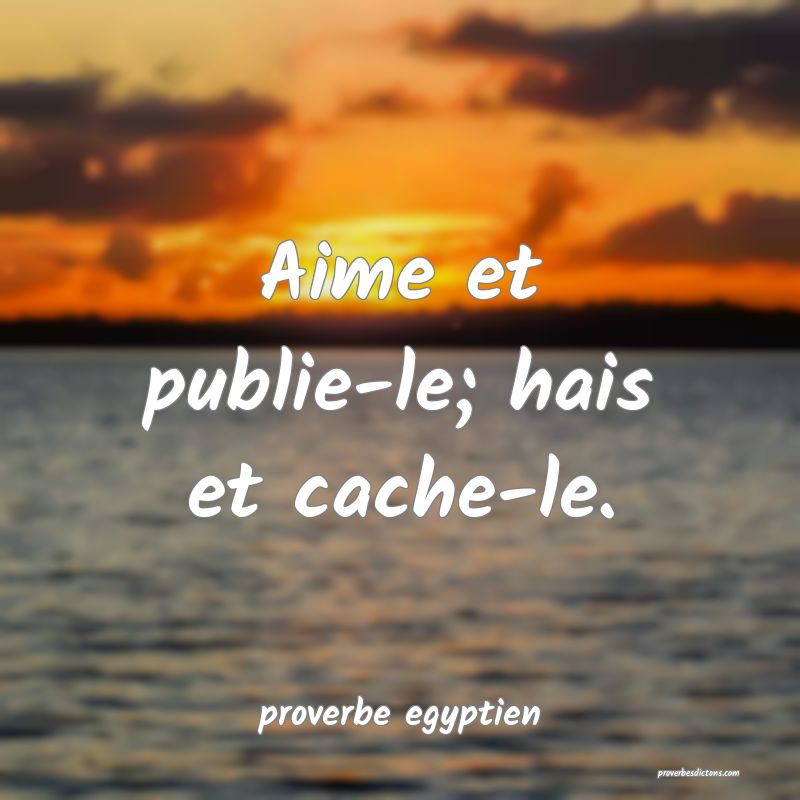 Proverbe Egyptien