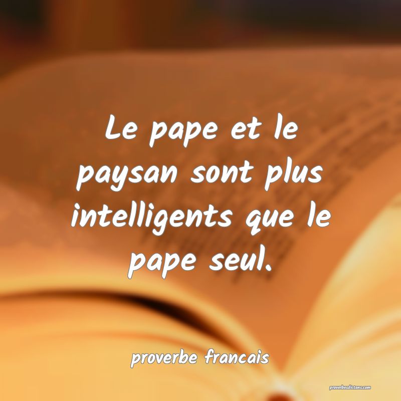  Le pape et le paysan sont plus intelligents que le pape seul.