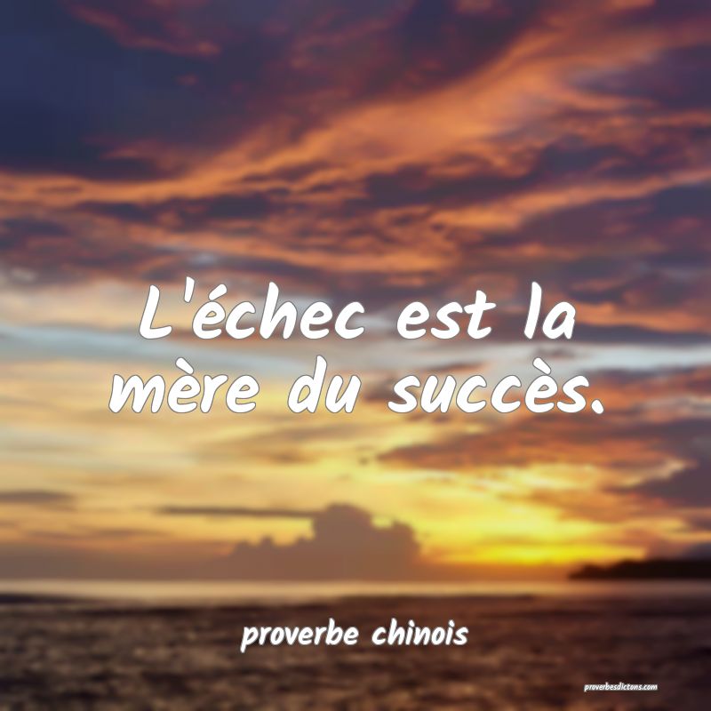  L'échec est la mère du succès.