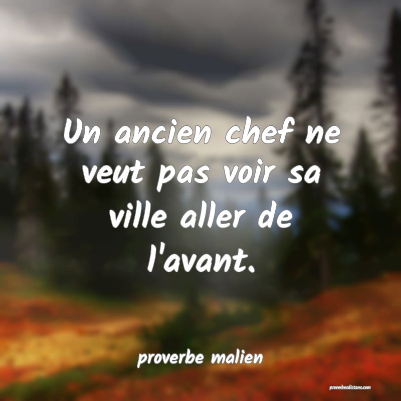 Un Ancien Chef Ne Veut Pas Voir Sa Ville Aller De