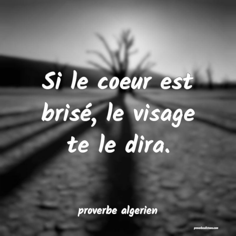 Si Le Coeur Est Brise Le Visage Te Le Dira