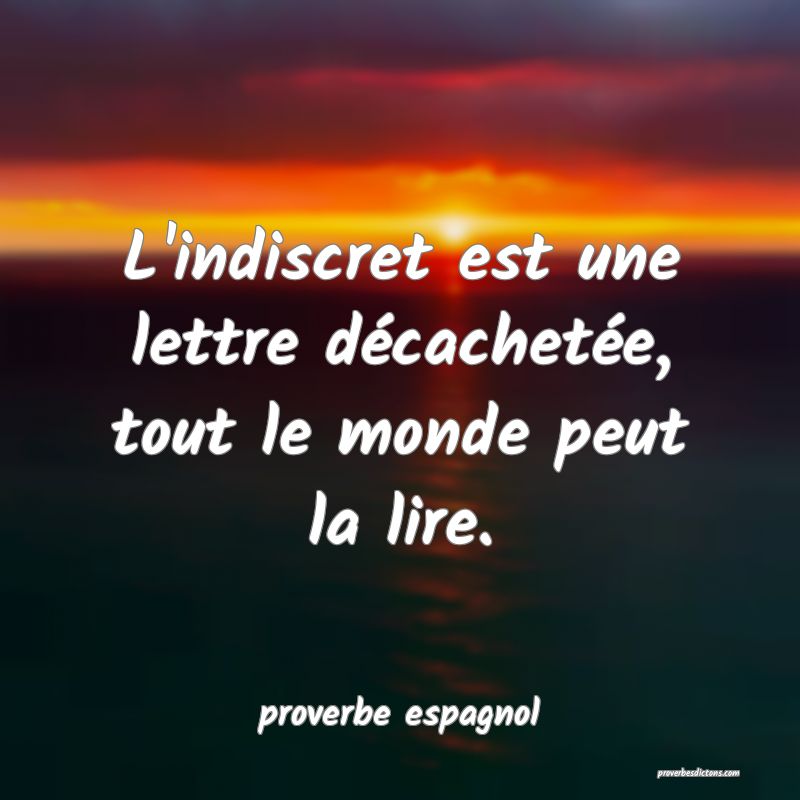 L Indiscret Est Une Lettre Decachetee Tout Le M