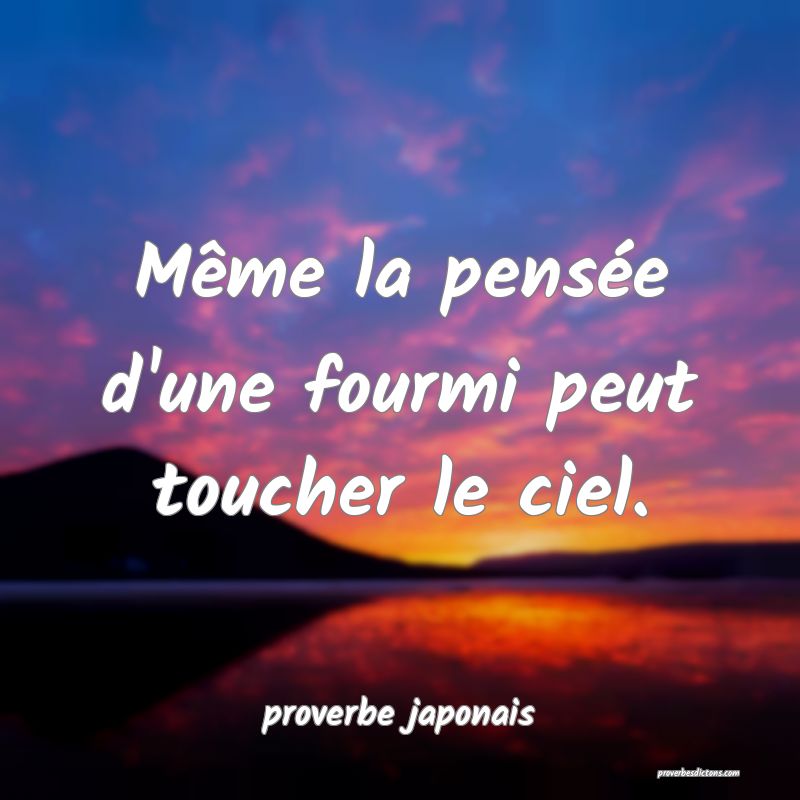 Même la pensée d'une fourmi peut toucher le ciel...