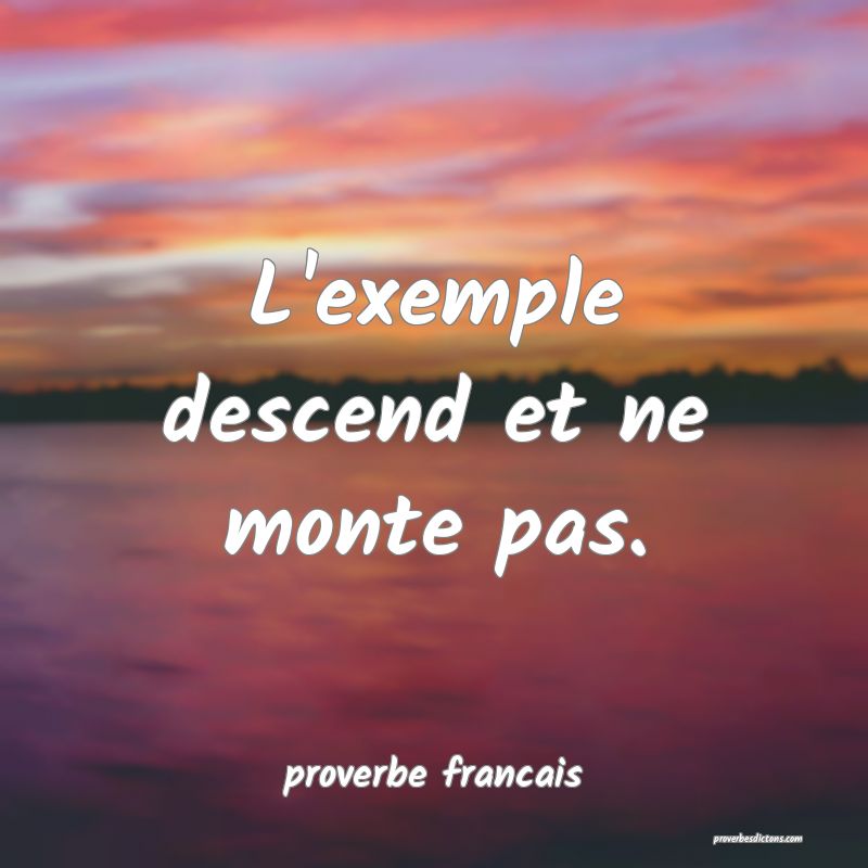 L'exemple descend et ne monte pas....