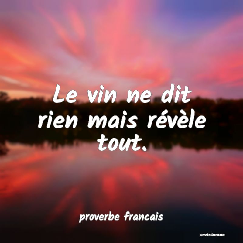  Le vin ne dit rien mais révèle tout.