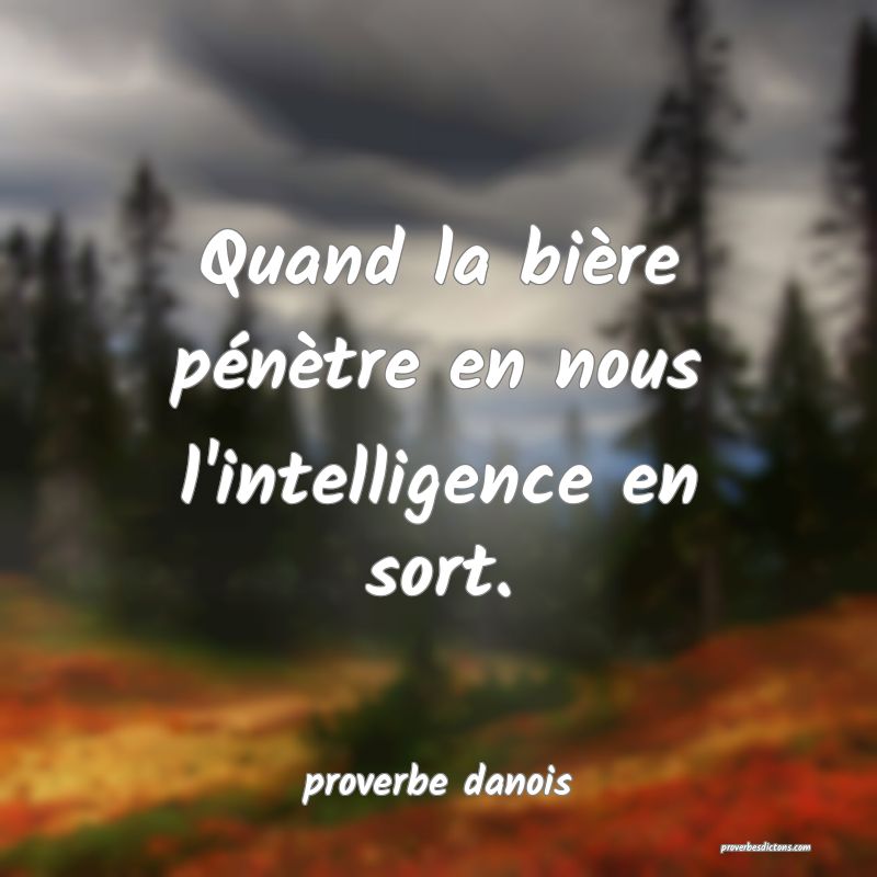  Quand la bière pénètre en nous l'intelligence en sort.