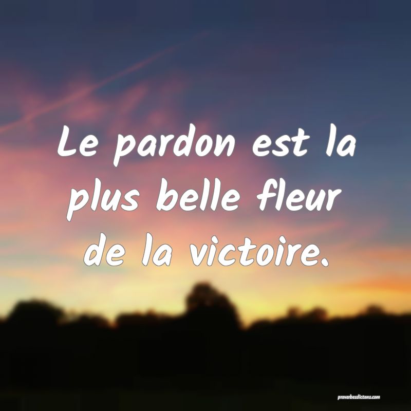 Le Pardon Est La Plus Belle Fleur De La Victoire Le Pardon Est La Plus Belle Fleur De La Victoire