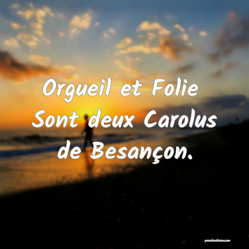 Orgueil et Folie 
Sont deux Carolus de Besançon.