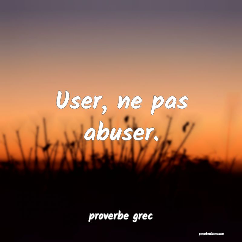  User, ne pas abuser.