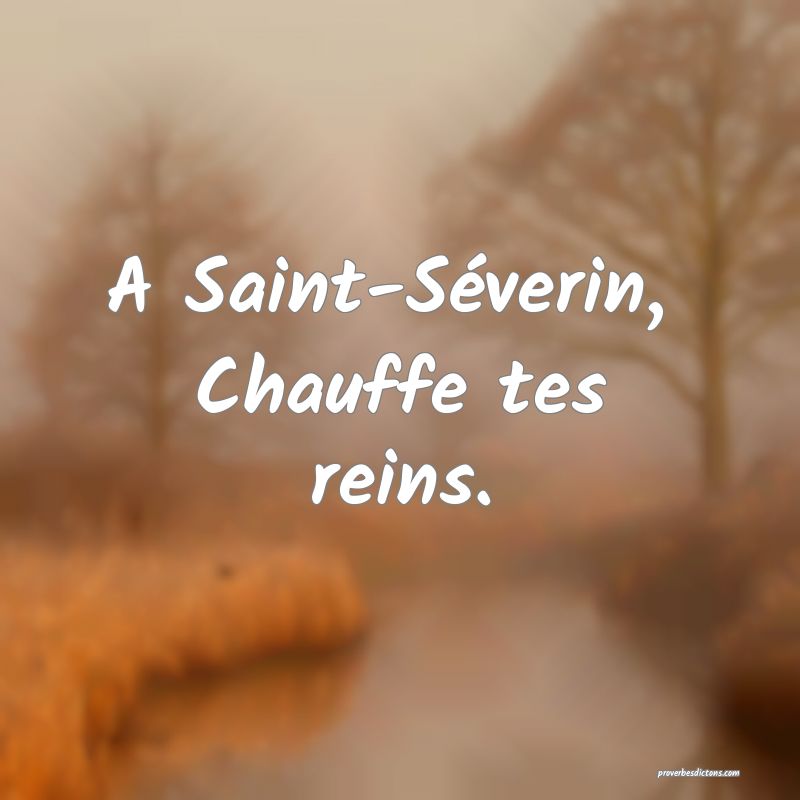 A Saint-Séverin, 
Chauffe tes reins.