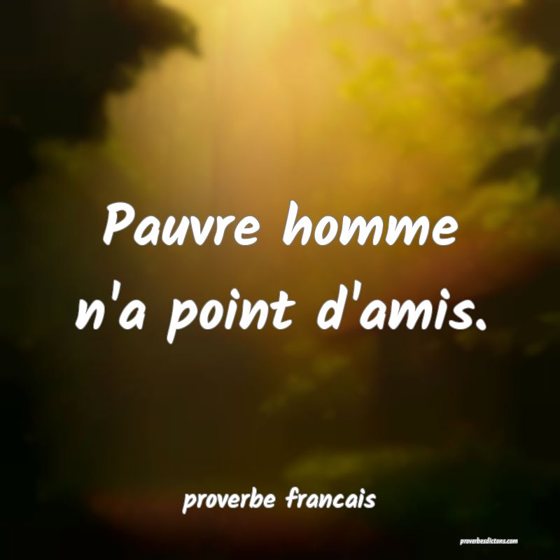 Pauvre homme n'a point d'amis.