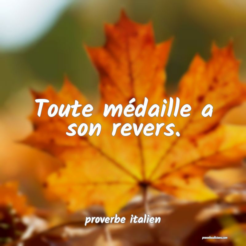 Toute médaille a son revers.