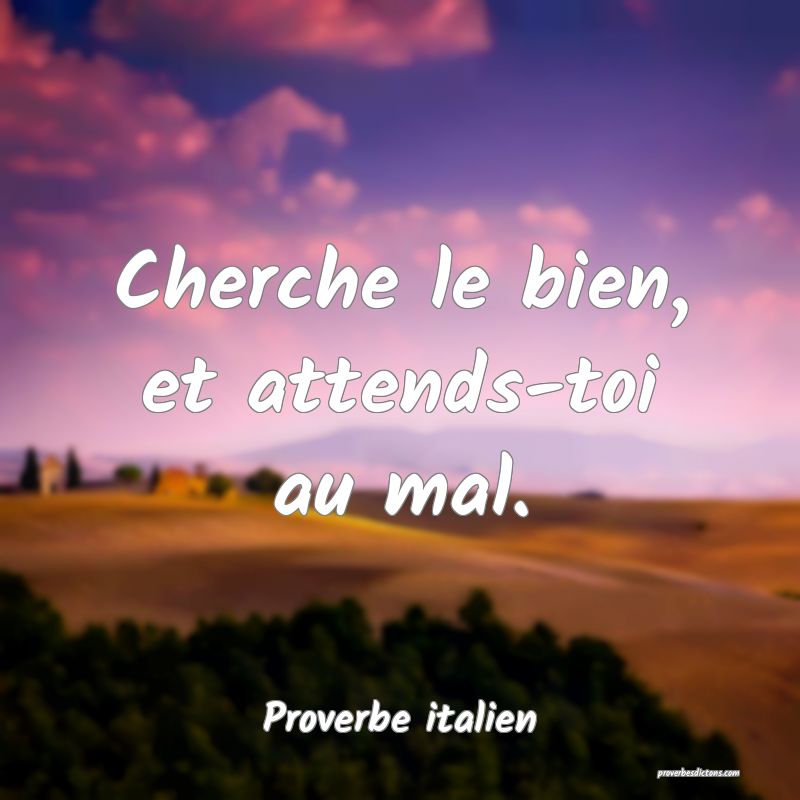 Cherche le bien, et attends-toi au mal.