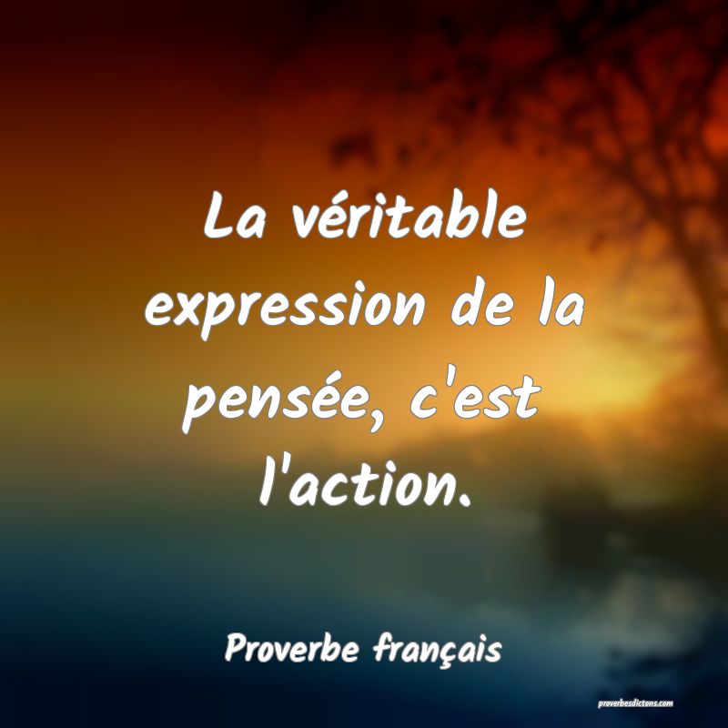 La véritable expression de la pensée, c'est l'action.