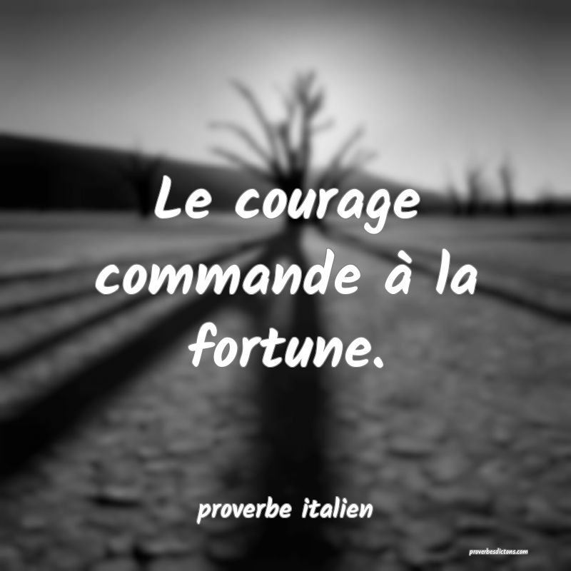  Le courage commande à la fortune.