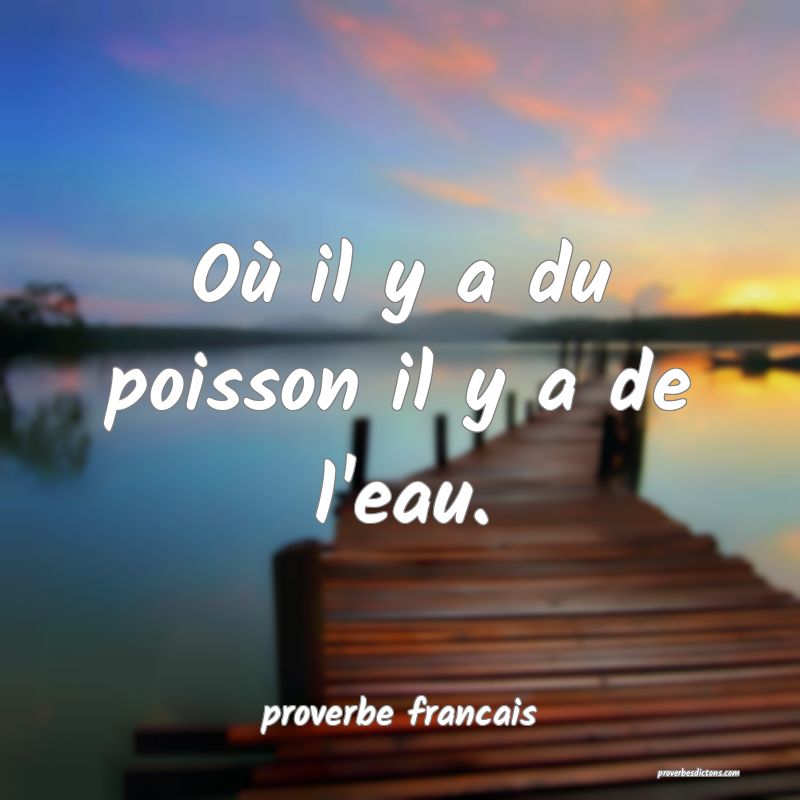  Où il y a du poisson il y a de l'eau.