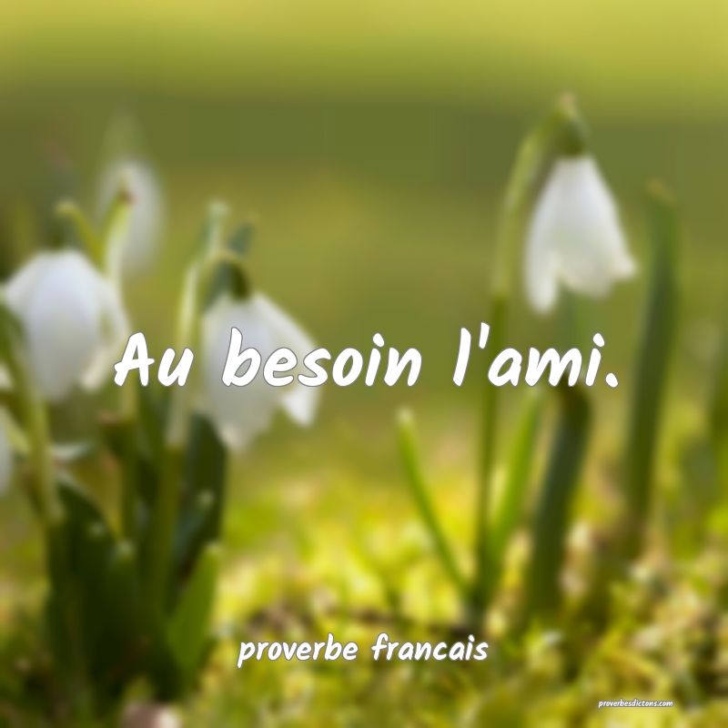 Au besoin l'ami.