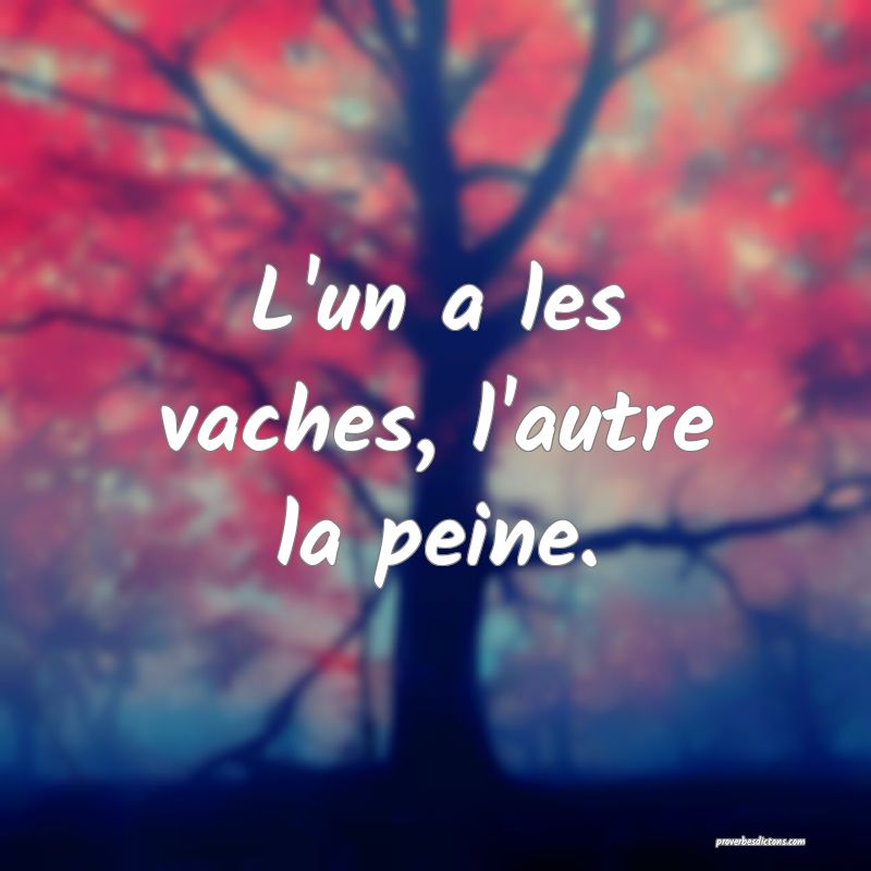 L'un a les vaches, l'autre la peine.